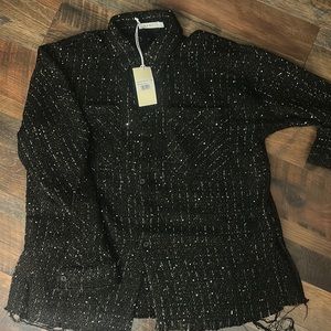 Mnml loose woven flannel shirt